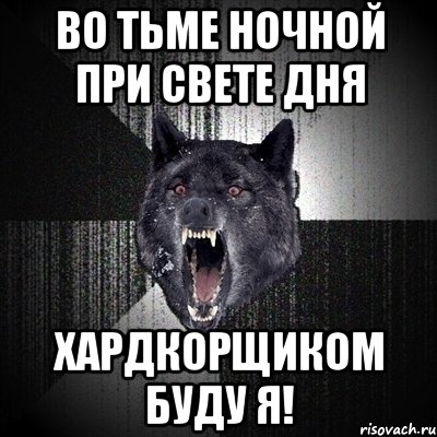 во тьме ночной при свете дня хардкорщиком буду я!, Мем Сумасшедший волк