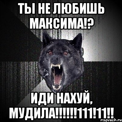 ты не любишь максима!? иди нахуй, мудила!!!111!11!!, Мем Сумасшедший волк