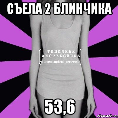 съела 2 блинчика 53,6, Мем Типичная анорексичка