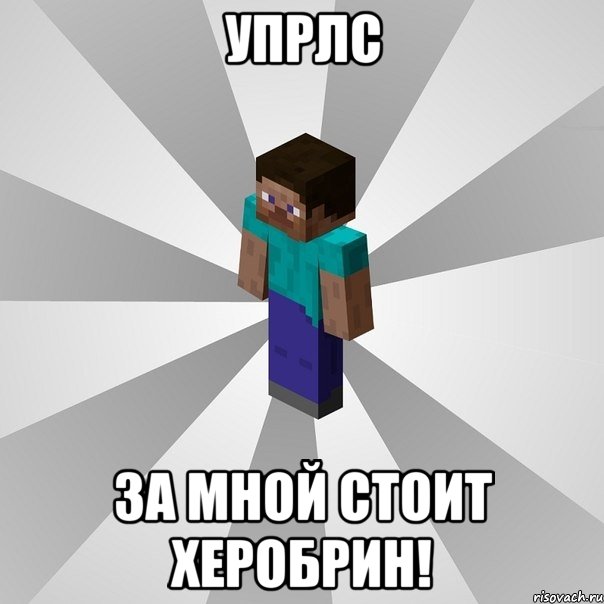 упрлс за мной стоит херобрин!, Мем Типичный игрок Minecraft