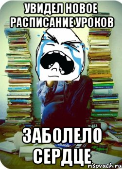 увидел новое расписание уроков заболело сердце, Мем Типовий десятикласник