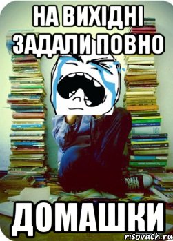 на вихідні задали повно домашки, Мем Типовий десятикласник