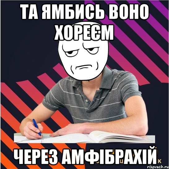 та ямбись воно хореєм через амфібрахій, Мем Типовий одинадцятикласник