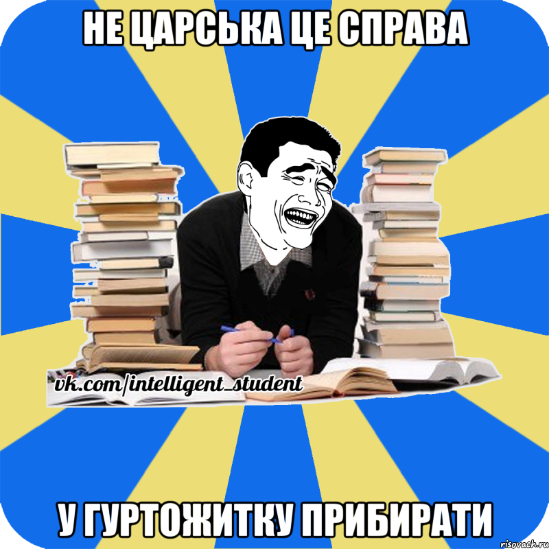 не царська це справа у гуртожитку прибирати