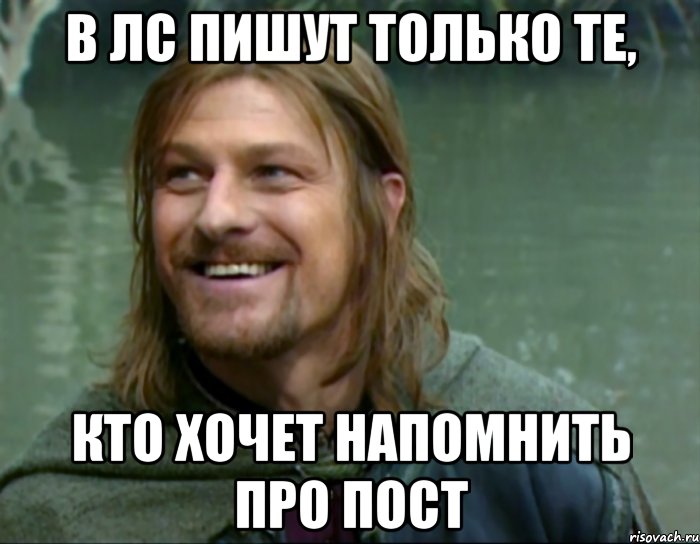 в лс пишут только те, кто хочет напомнить про пост, Мем Тролль Боромир