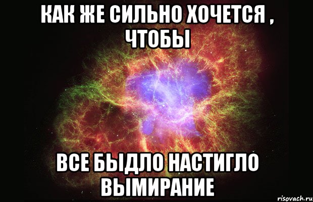 как же сильно хочется , чтобы все быдло настигло вымирание, Мем Туманность