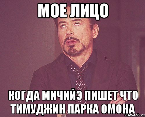 мое лицо когда мичийэ пишет что тимуджин парка омона, Мем твое выражение лица