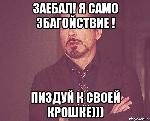 заебал! я само збагойствие ! пиздуй к своей крошке))), Мем твое выражение лица