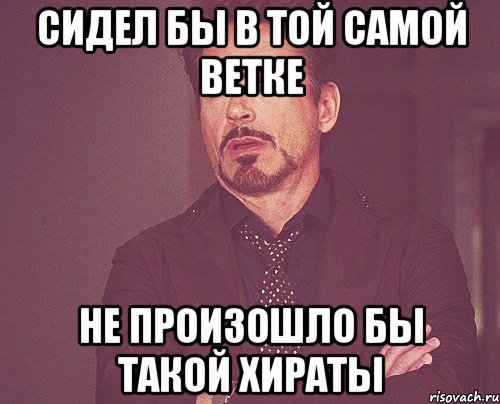 сидел бы в той самой ветке не произошло бы такой хираты, Мем твое выражение лица