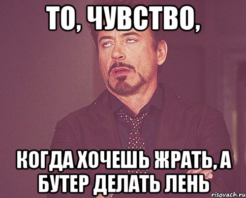 то, чувство, когда хочешь жрать, а бутер делать лень, Мем твое выражение лица