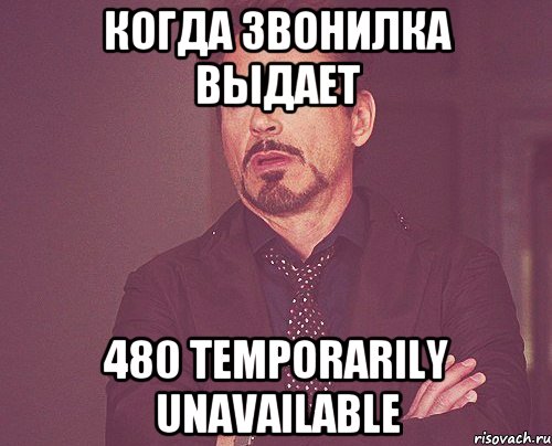 когда звонилка выдает 480 temporarily unavailable, Мем твое выражение лица