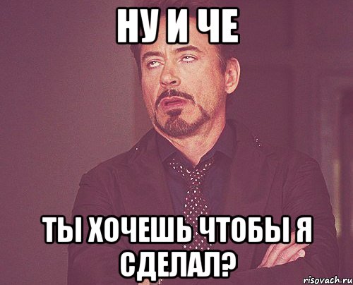 ну и че ты хочешь чтобы я сделал?, Мем твое выражение лица