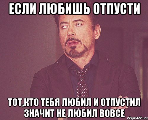 если любишь отпусти тот,кто тебя любил и отпустил значит не любил вовсе, Мем твое выражение лица