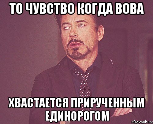 то чувство когда вова хвастается прирученным единорогом, Мем твое выражение лица