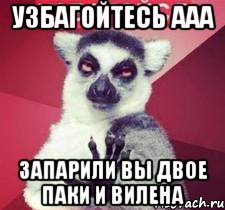 узбагойтесь ааа запарили вы двое паки и вилена, Мем Узбагойзя