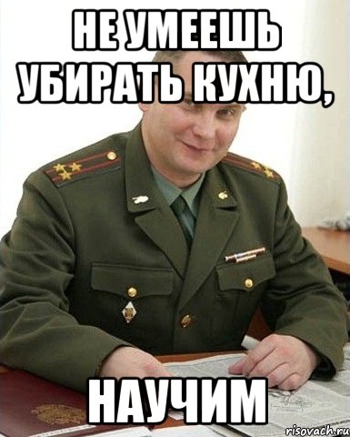 не умеешь убирать кухню, научим, Мем Военком (полковник)