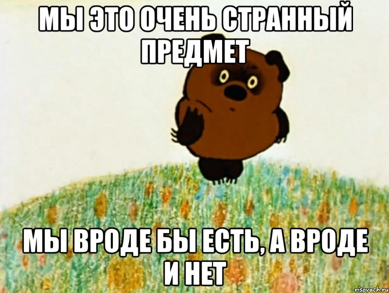 мы это очень странный предмет мы вроде бы есть, а вроде и нет, Мем ВИННИ ПУХ