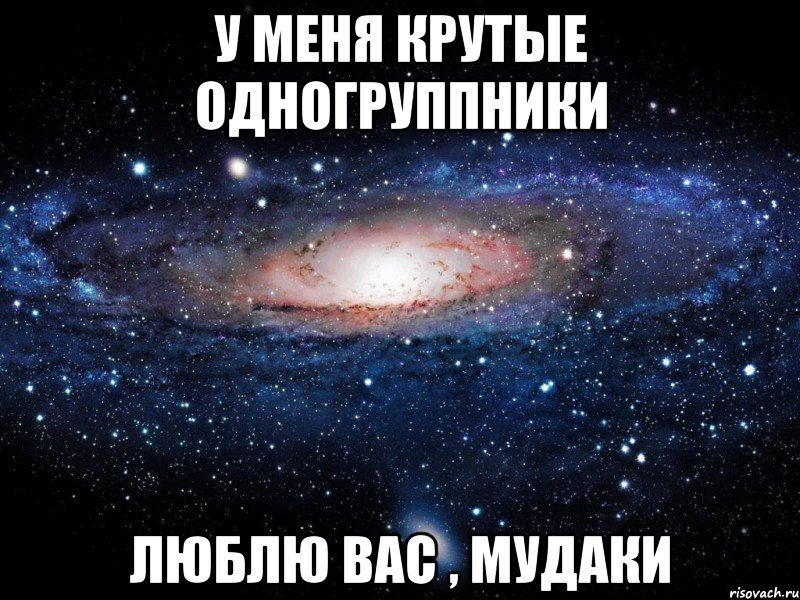 у меня крутые одногруппники люблю вас , мудаки, Мем Вселенная