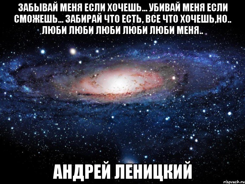 забывай меня если хочешь... убивай меня если сможешь... забирай что есть, все что хочешь,но.. люби люби люби люби люби меня.. андрей леницкий, Мем Вселенная