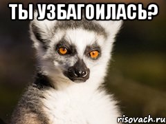 ты узбагоилась? 