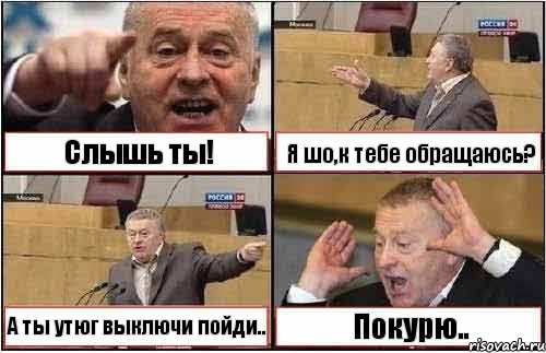 Слышь ты! Я шо,к тебе обращаюсь? А ты утюг выключи пойди.. Покурю.., Комикс жиреновский