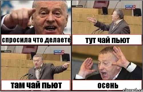 спросила что делаете тут чай пьют там чай пьют осень, Комикс жиреновский