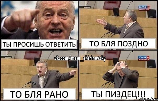 Ты просишь ответить То бля поздно То бля рано Ты пиздец!!!, Комикс Жирик