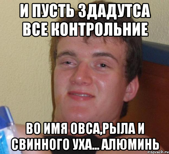 и пусть здадутса все контрольние во имя овса,рыла и свинного уха... алюминь, Мем 10 guy (Stoner Stanley really high guy укуренный парень)