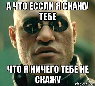 а что ессли я скажу тебе что я ничего тебе не скажу, Мем  а что если я скажу тебе