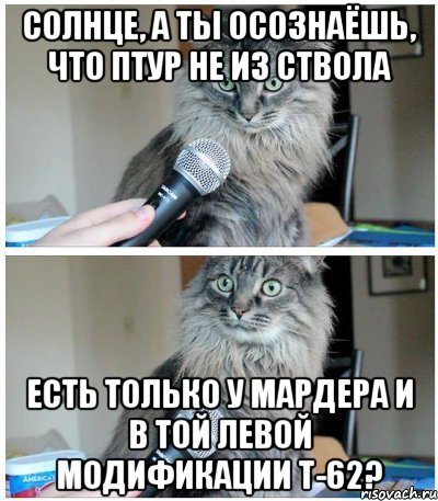 солнце, а ты осознаёшь, что птур не из ствола есть только у мардера и в той левой модификации т-62?, Комикс  кот с микрофоном