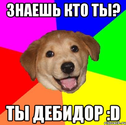 знаешь кто ты? ты дебидор :d, Мем Advice Dog