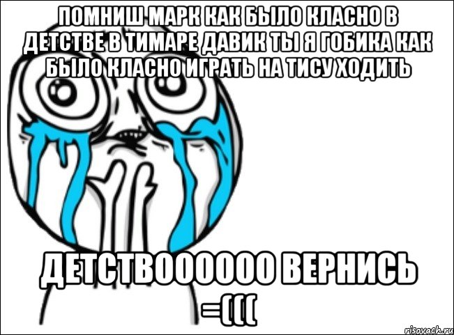 помниш марк как было класно в детстве в тимаре давик ты я гобика как было класно играть на тису ходить детствоооооо вернись =(((, Мем Это самый