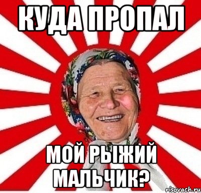 куда пропал мой рыжий мальчик?, Мем  бабуля