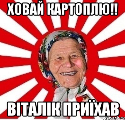 ховай картоплю!! віталік приїхав, Мем  бабуля