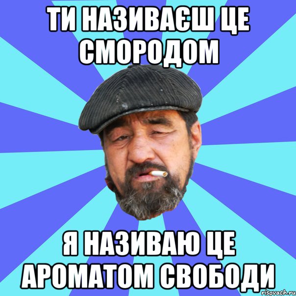 ти називаєш це смородом я називаю це ароматом свободи, Мем Бомж флософ