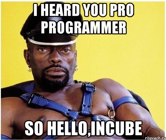 i heard you pro programmer so hello,incube, Мем Черный властелин