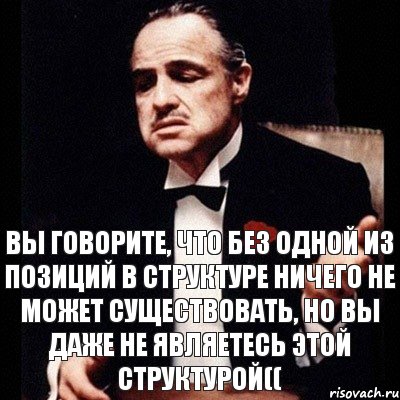 Вы говорите, что без одной из позиций в структуре ничего не может существовать, но вы даже не являетесь этой структурой((, Комикс Дон Вито Корлеоне 1