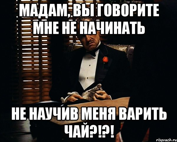 мадам, вы говорите мне не начинать не научив меня варить чай?!?!, Мем Дон Вито Корлеоне