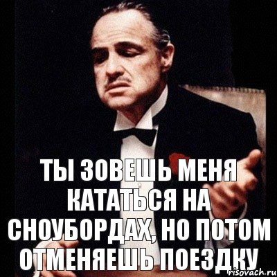 Ты зовешь меня кататься на сноубордах, но потом отменяешь поездку, Комикс Дон Вито Корлеоне 1