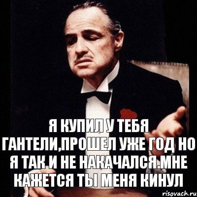 Я купил у тебя гантели,прошел уже год но я так и не накачался.Мне кажется ты меня кинул, Комикс Дон Вито Корлеоне 1