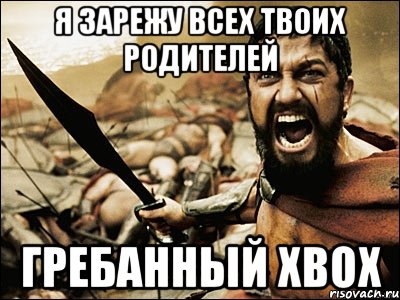 я зарежу всех твоих родителей гребанный xbox, Мем Это Спарта