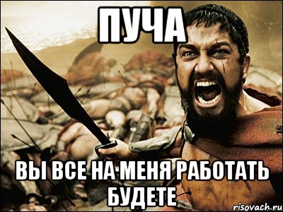 пуча вы все на меня работать будете, Мем Это Спарта