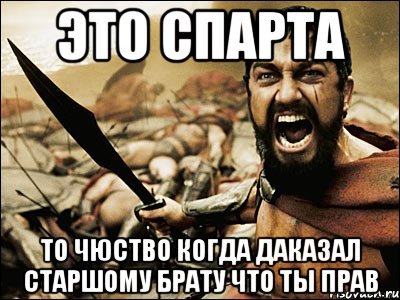 это спарта то чюство когда даказал старшому брату что ты прав, Мем Это Спарта