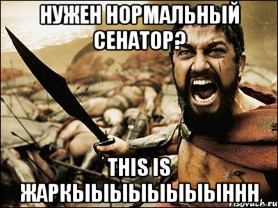 нужен нормальный сенатор? this is жаркыыыыыыыыннн, Мем Это Спарта