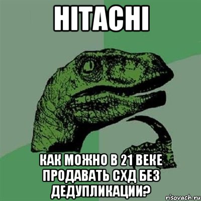 hitachi как можно в 21 веке продавать схд без дедупликации?, Мем Филосораптор