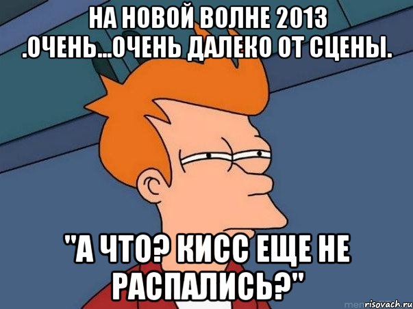 на новой волне 2013 .очень...очень далеко от сцены. "а что? кисс еще не распались?", Мем  Фрай (мне кажется или)