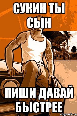 сукин ты сын пиши давай быстрее, Мем GTA