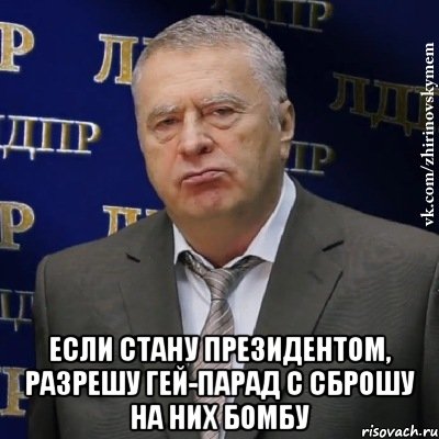  если стану президентом, разрешу гей-парад с сброшу на них бомбу, Мем Хватит это терпеть (Жириновский)