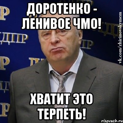 доротенко - ленивое чмо! хватит это терпеть!, Мем Хватит это терпеть (Жириновский)