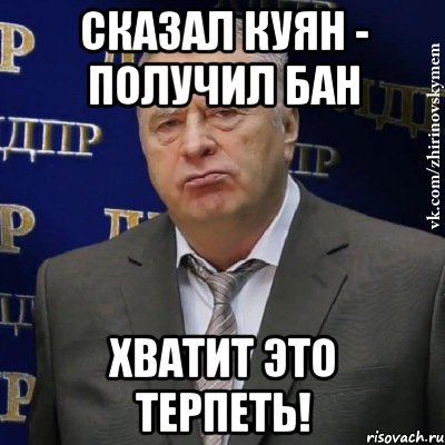 сказал куян - получил бан хватит это терпеть!, Мем Хватит это терпеть (Жириновский)